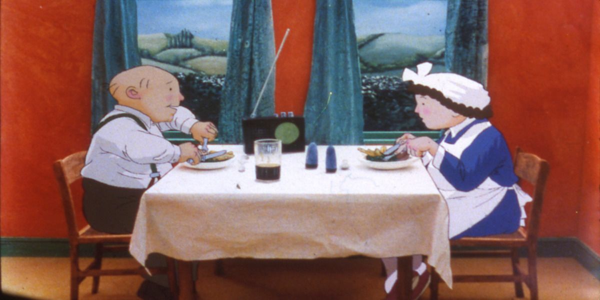 James and Hilda Boggs eating supper in When the Wind Blows.