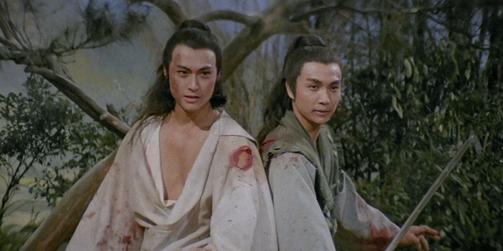 Damian Lau as Tsing Yi and Pai Wei as Chang Saam in Last Hurrah for Chivalry