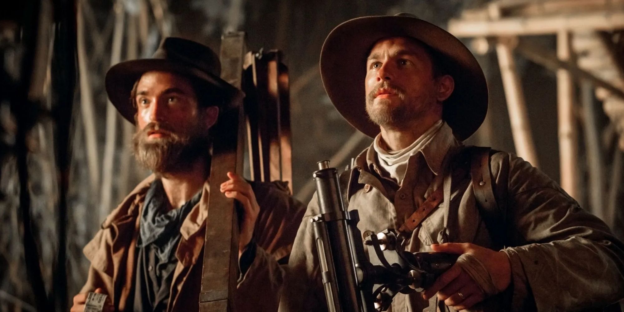 Robert Pattinson and Charlie Hunnam in The Lost City of Z