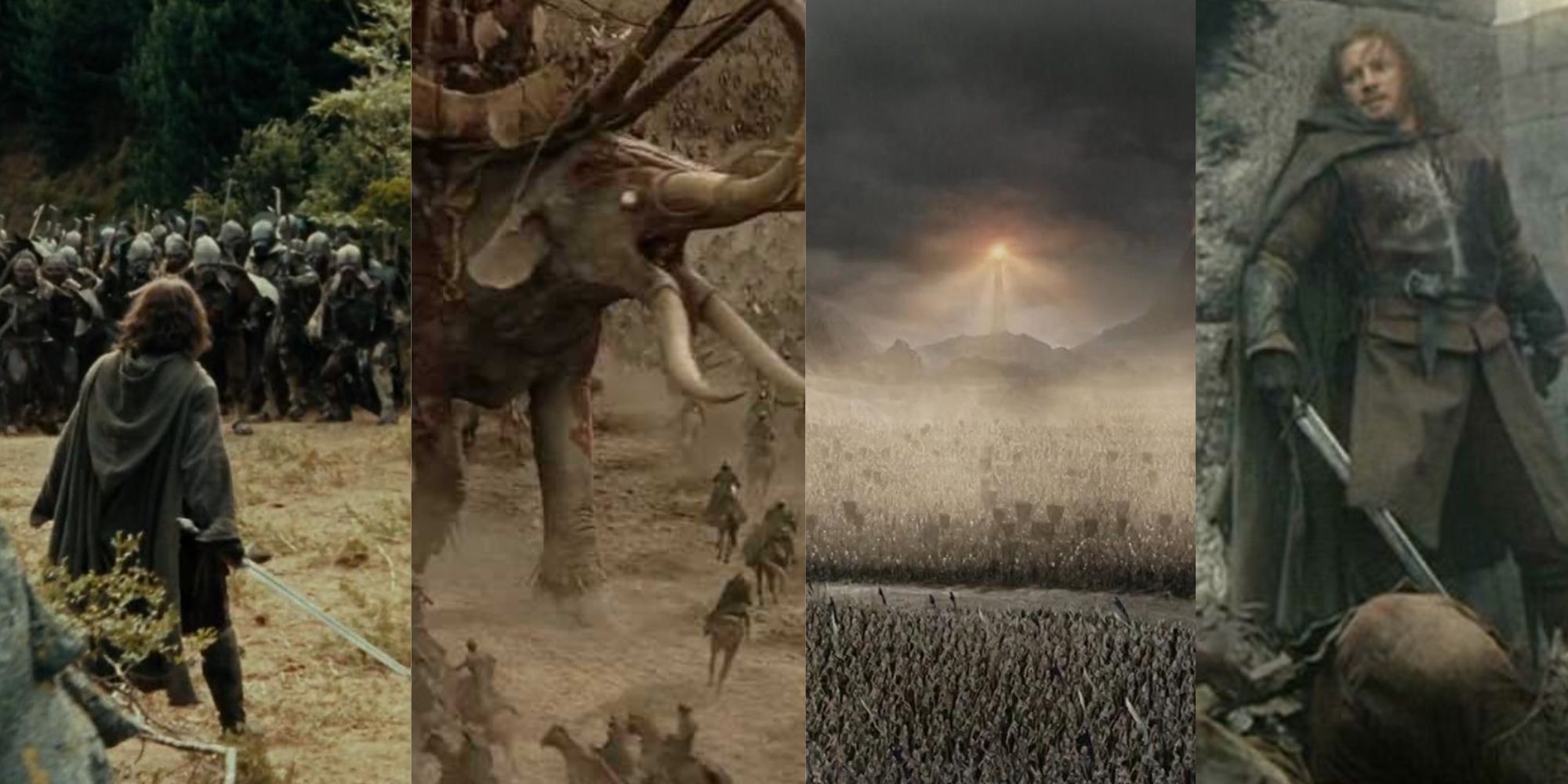 Various battle scenes from the Lord of the Rings Trilogy