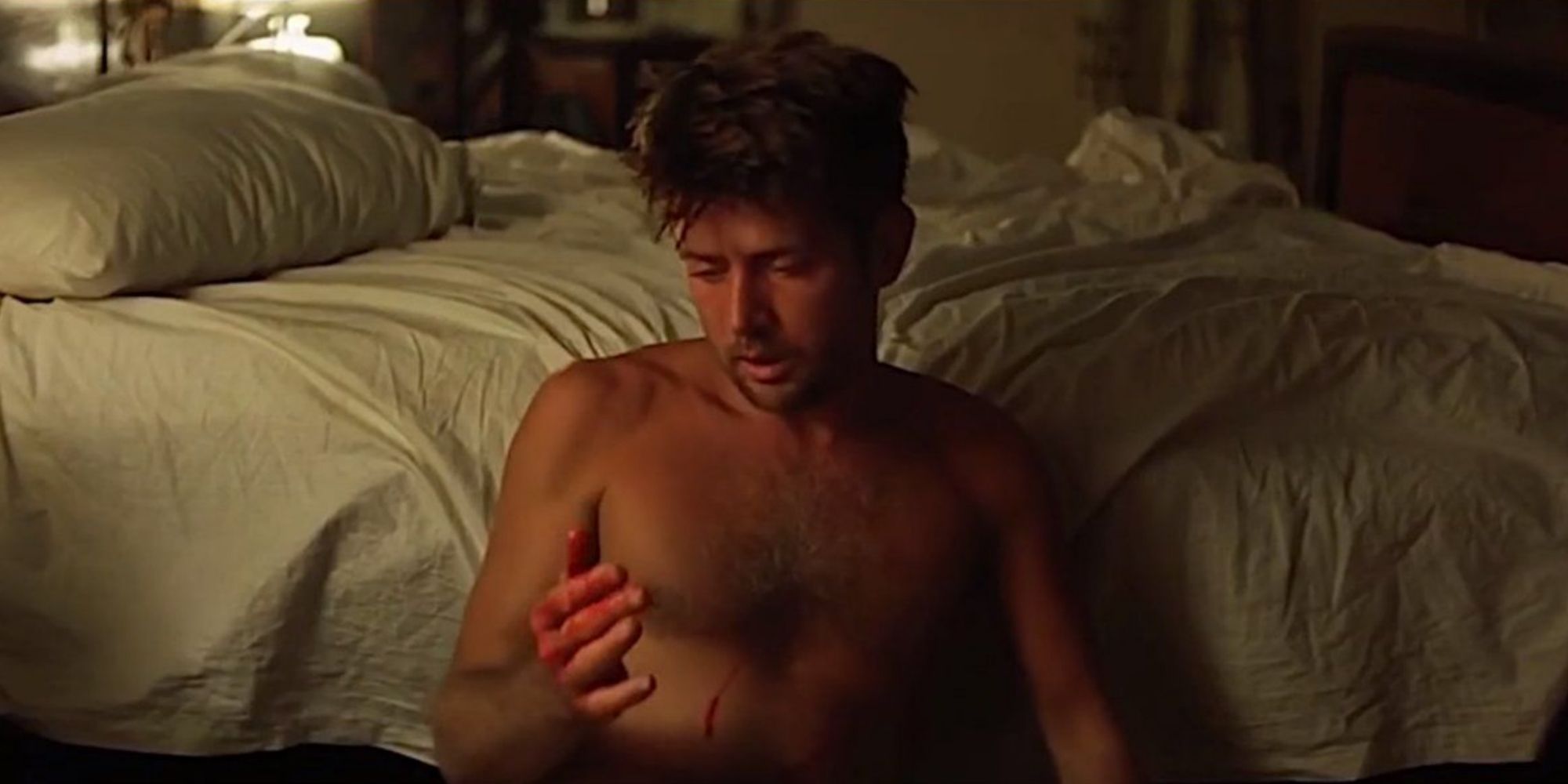 Captain Benjamin WIllard (Martin Sheen) has a drunken breakdown in 'Apocalypse Now' (1979)