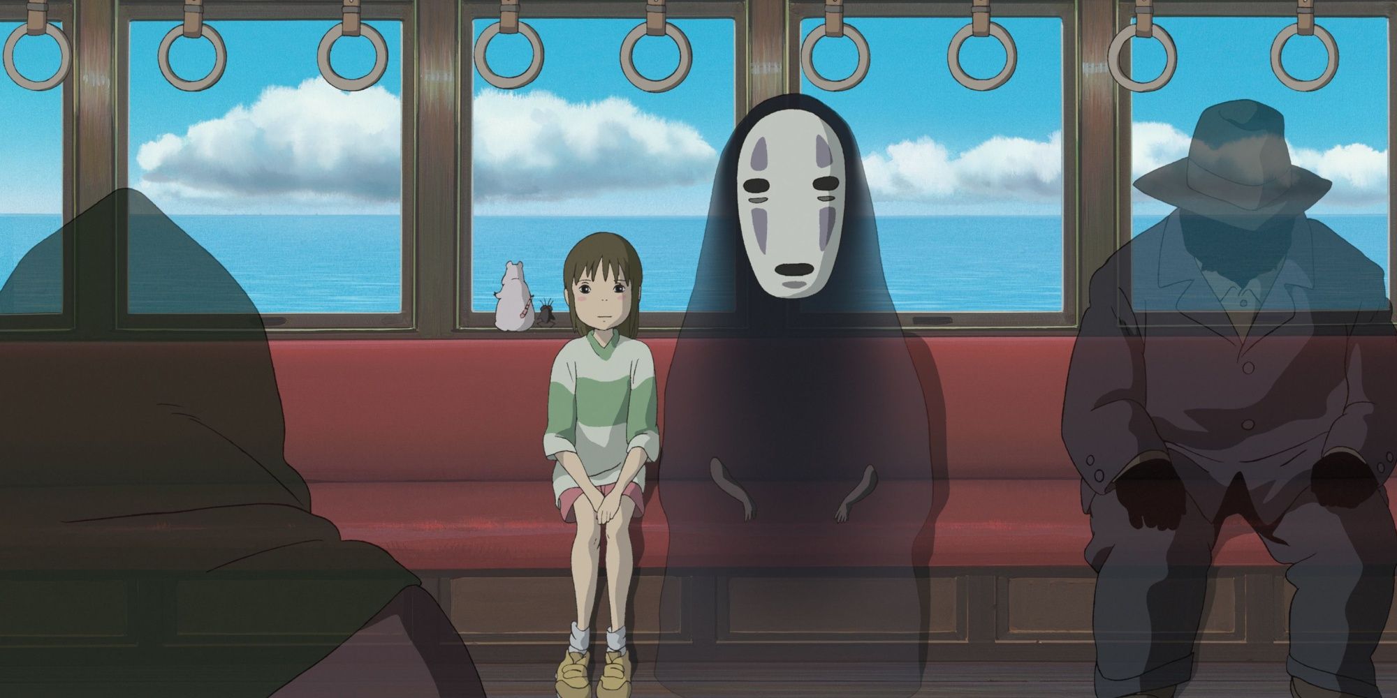 Chihiro et No-Face dans le train.