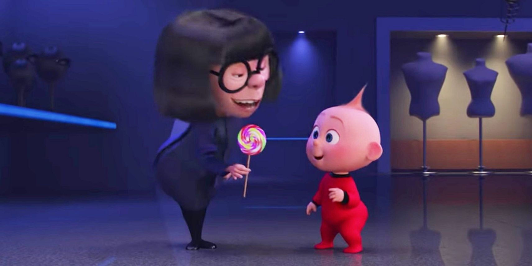 Jack-Jack and Edna in Incredibles 2