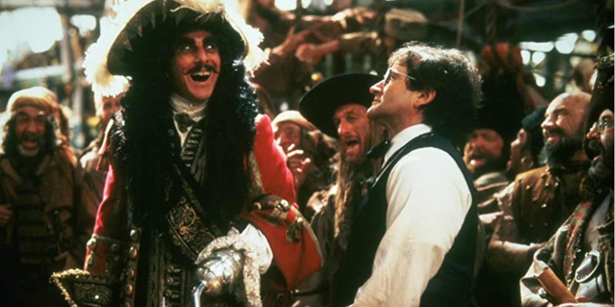 Captain Hook yelling at Peter Pan