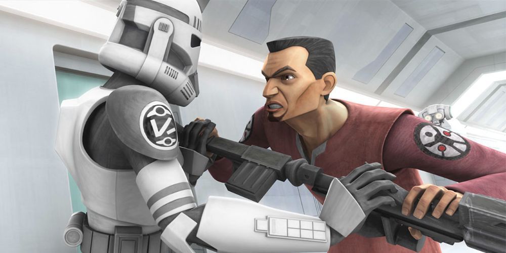 Fives escaping from Kamino in Star Wars The Clone Wars