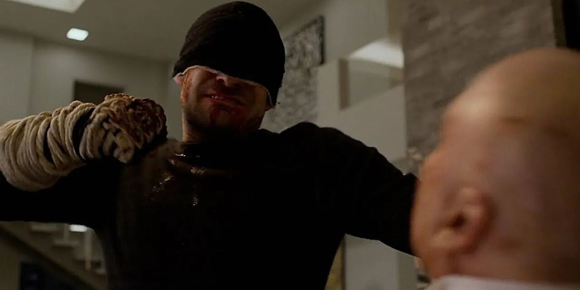 Action packed scene in season 3 when Daredevil gets his hand on Kingpin 