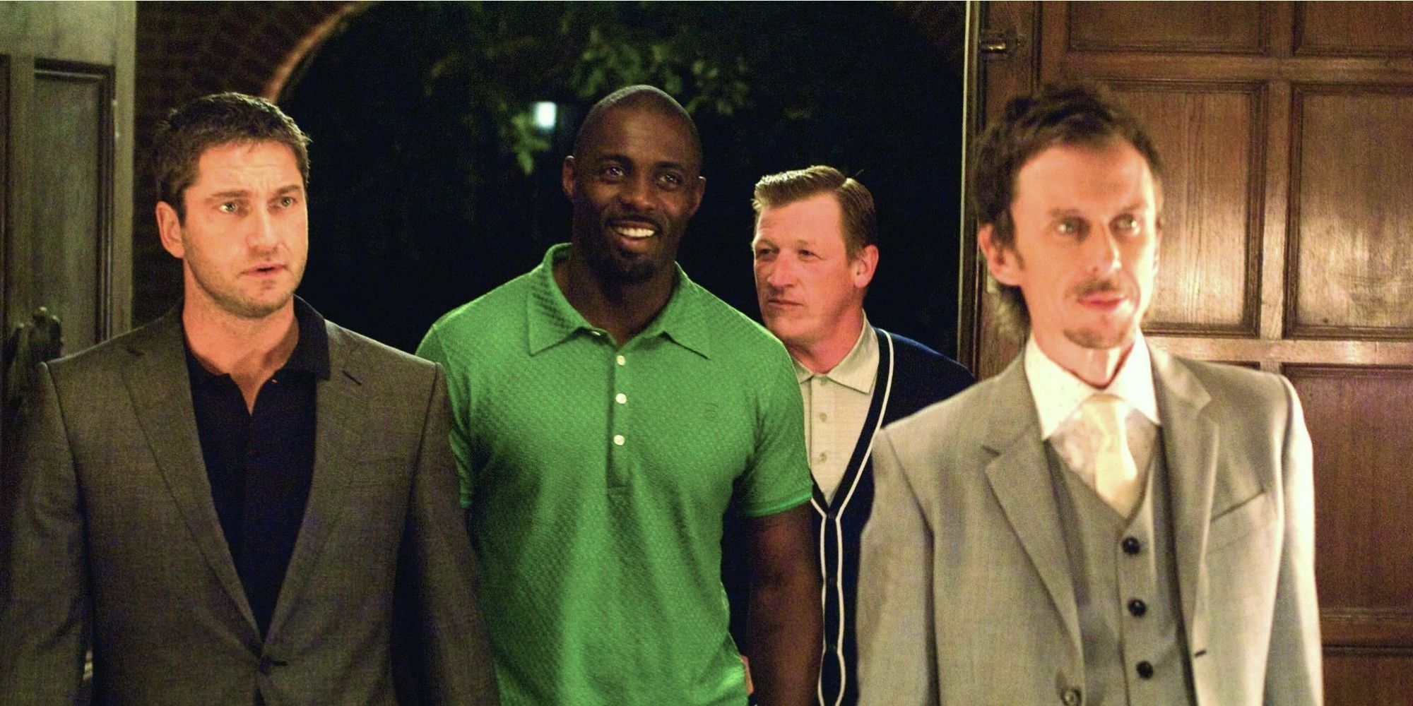 Gerard Butler, Tom Wilkinson, Idris Elba et Mark Strong dans Rocknrolla