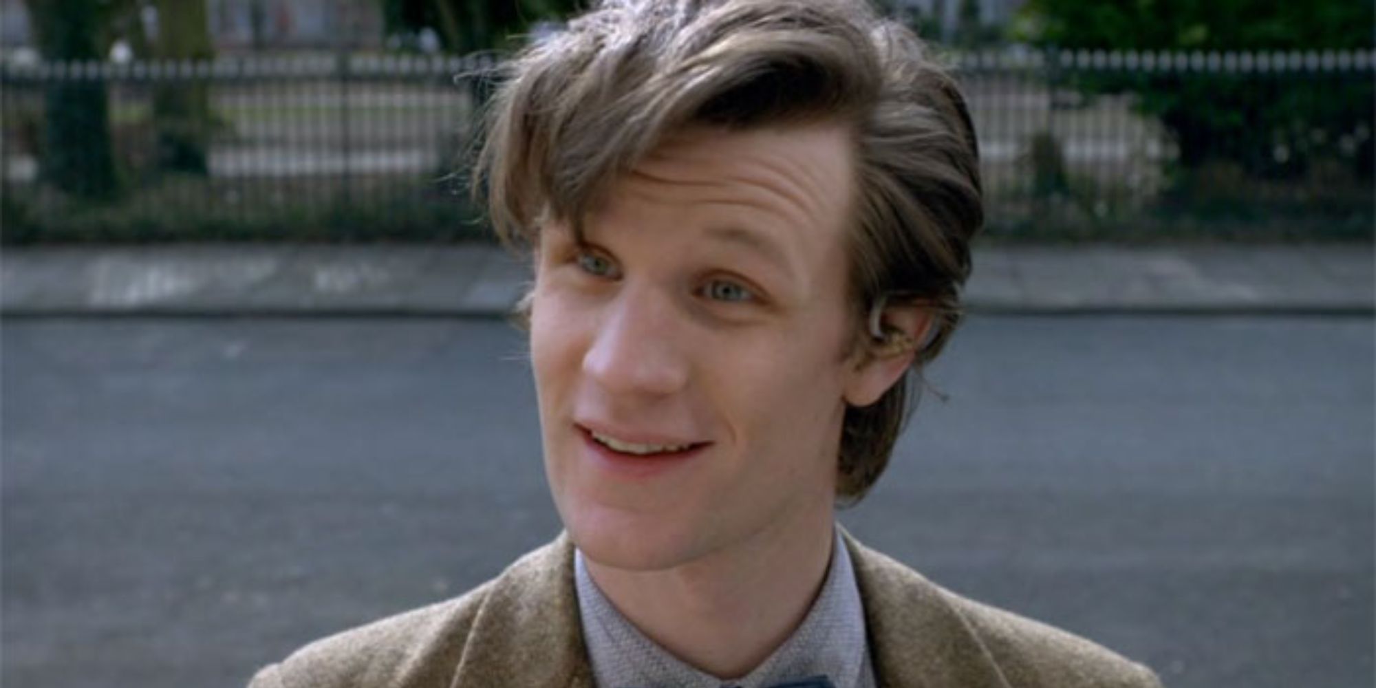 11th Doctor smiling cheekily at someone