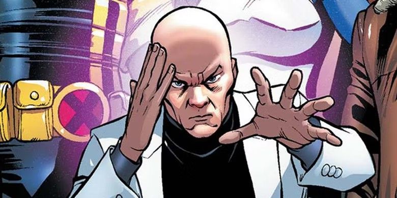 Professor X comic image demonstrating telekinetic powers