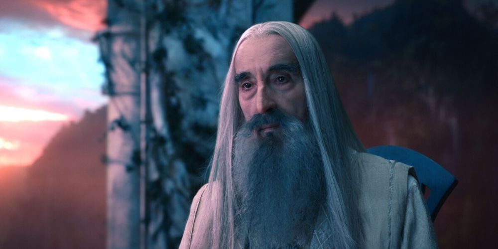Sir Christopher Lee dans le rôle de Saroumane dans Le Hobbit