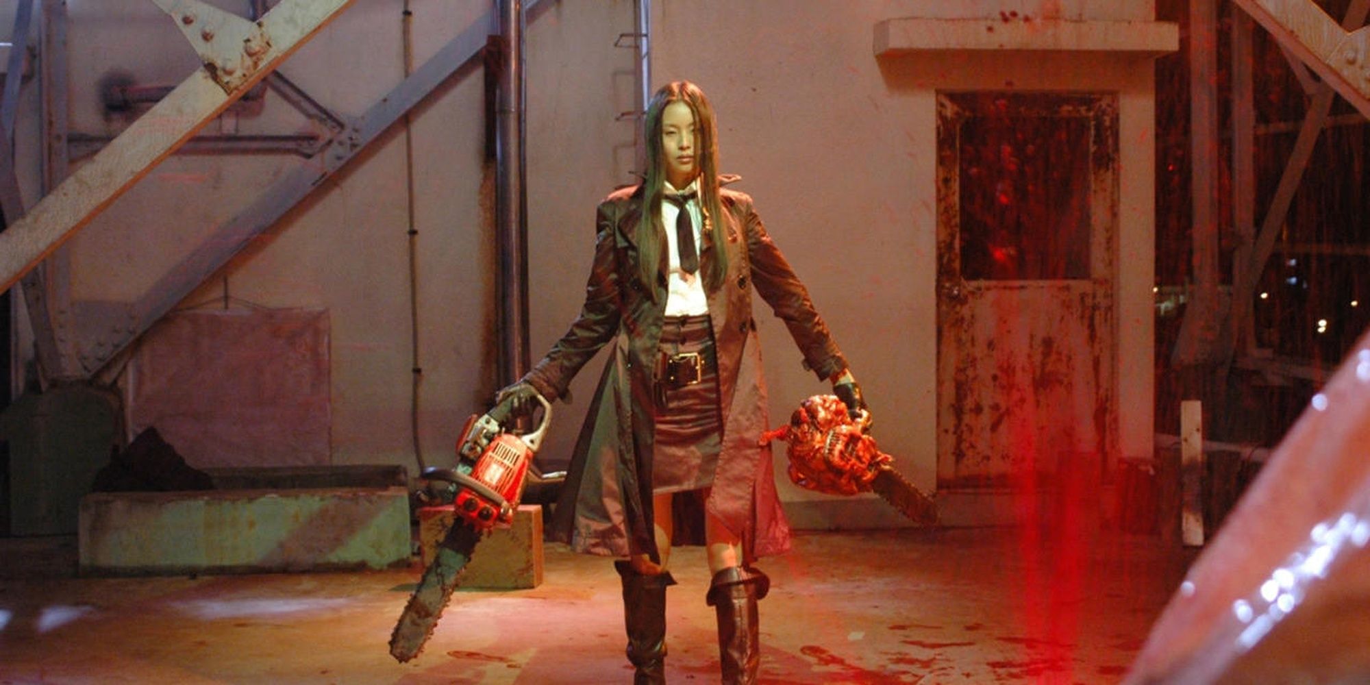 Eihi Shiina wields two chainsaws in Tokyo Gore Police