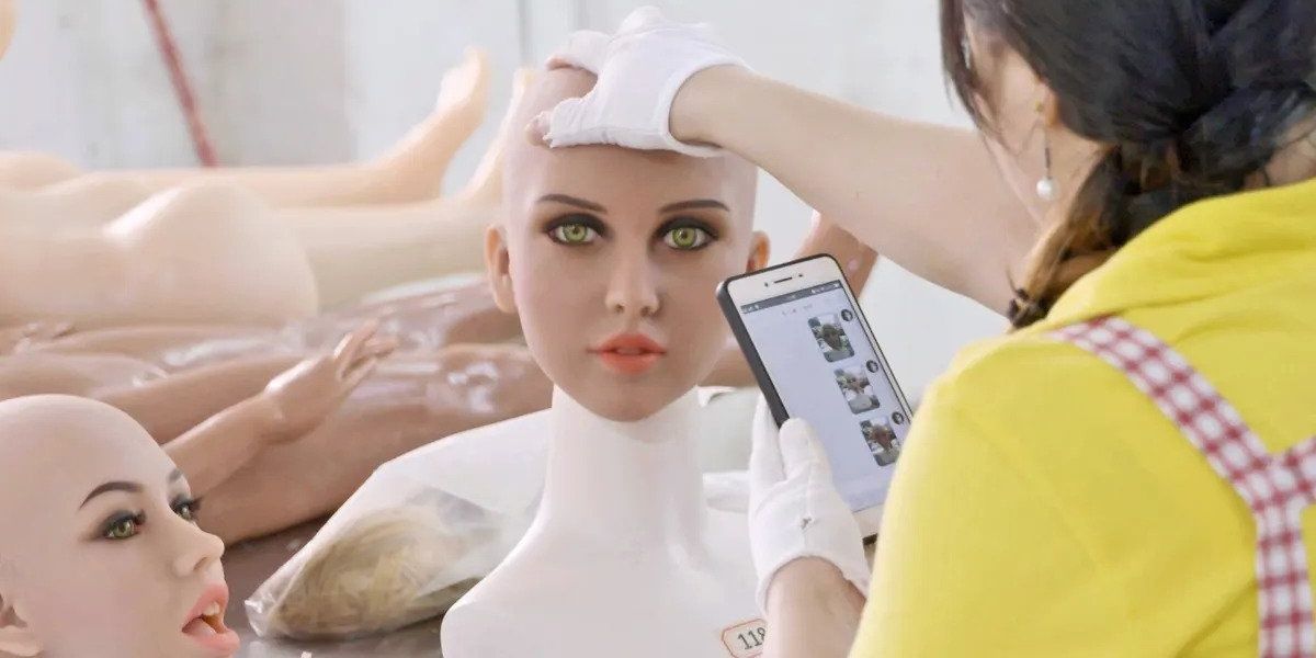 ascension, jessica kingdon, manufacturing sex dolls, woman with phone, Directed by women