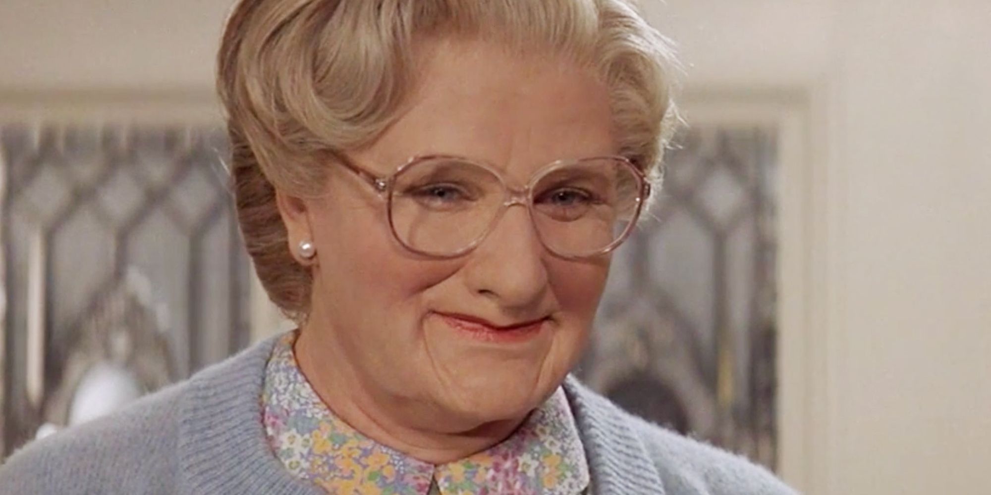 Mrs Doubtfire smiling warmly