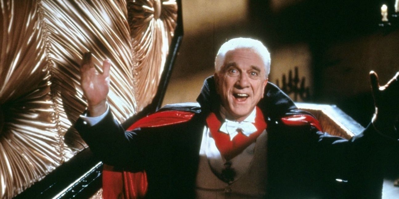 Leslie Nieldsen as Count Dracula in Dracula Dead and Loving It