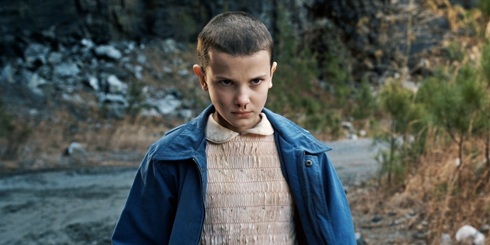 Millie Bobby Brown como Once en la temporada 1 de Stranger Things