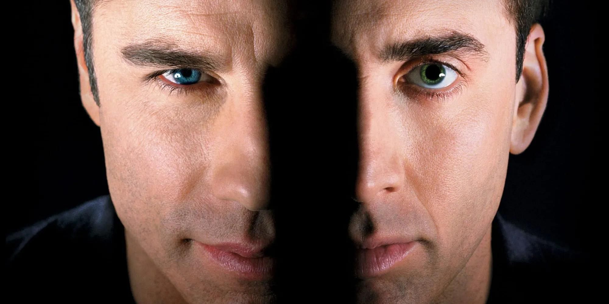 John Travolta (left) and Nicholas Cage (right) in "Face/Off"