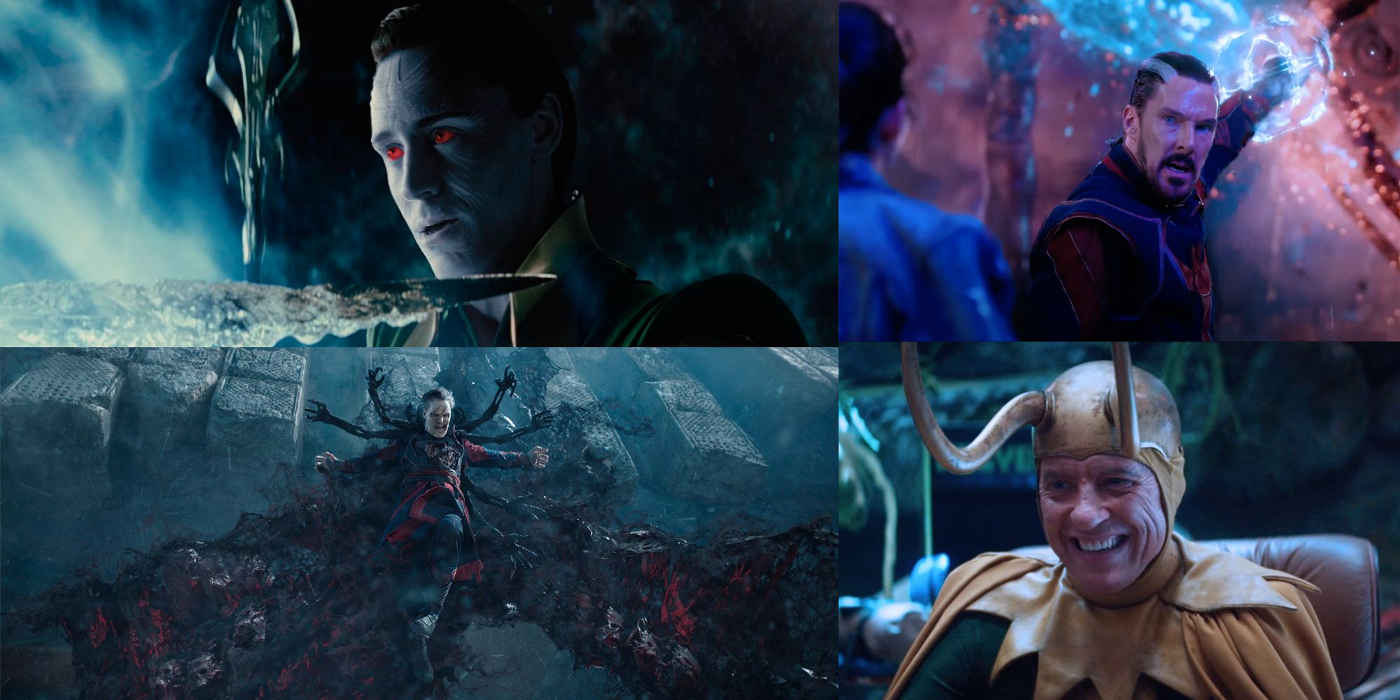 dr. strange floats with multiple hands protruding from his body