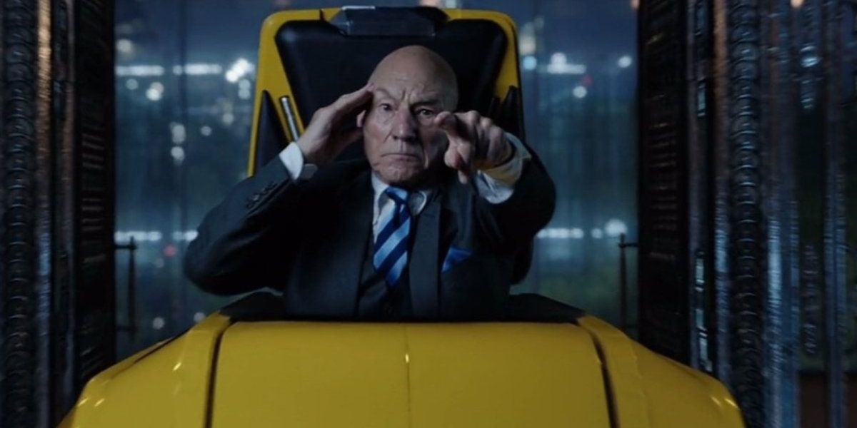 Patrick Stewart playing Professor X/Charles Xavier in the 2022 movie Doctor Strange in the Multiverse of Madness