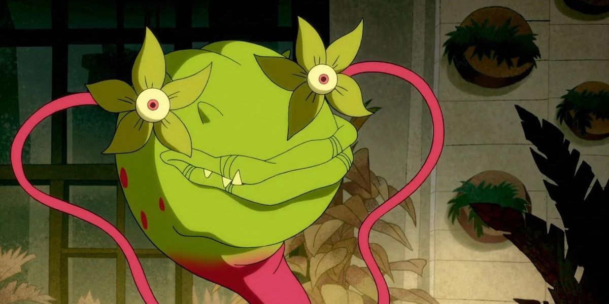 Frank the Plant with its eyes wide open in Harley Quinn.
