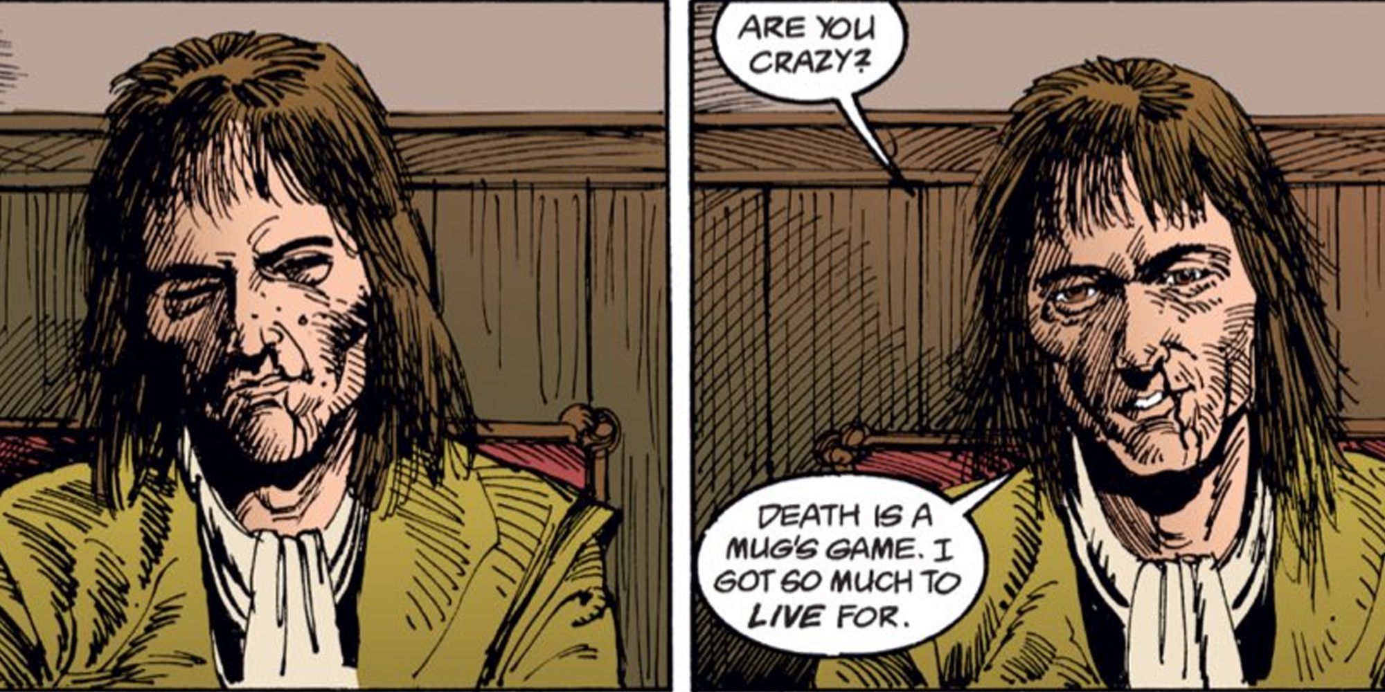 Hob Gadling mocking death in 'The Sandman' comics