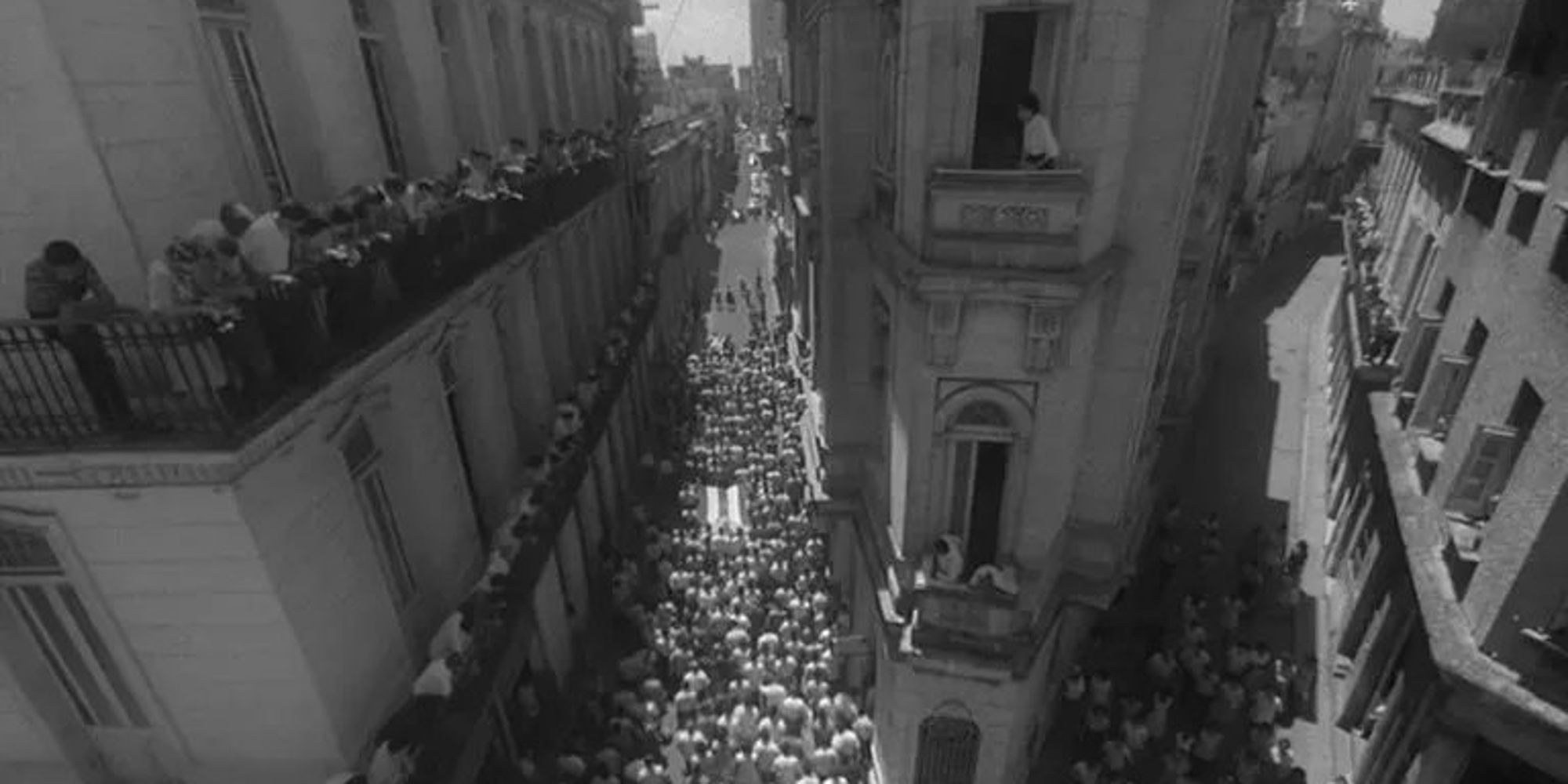Aerial shot of the streets of Havana from the movie 'I Am Cuba'