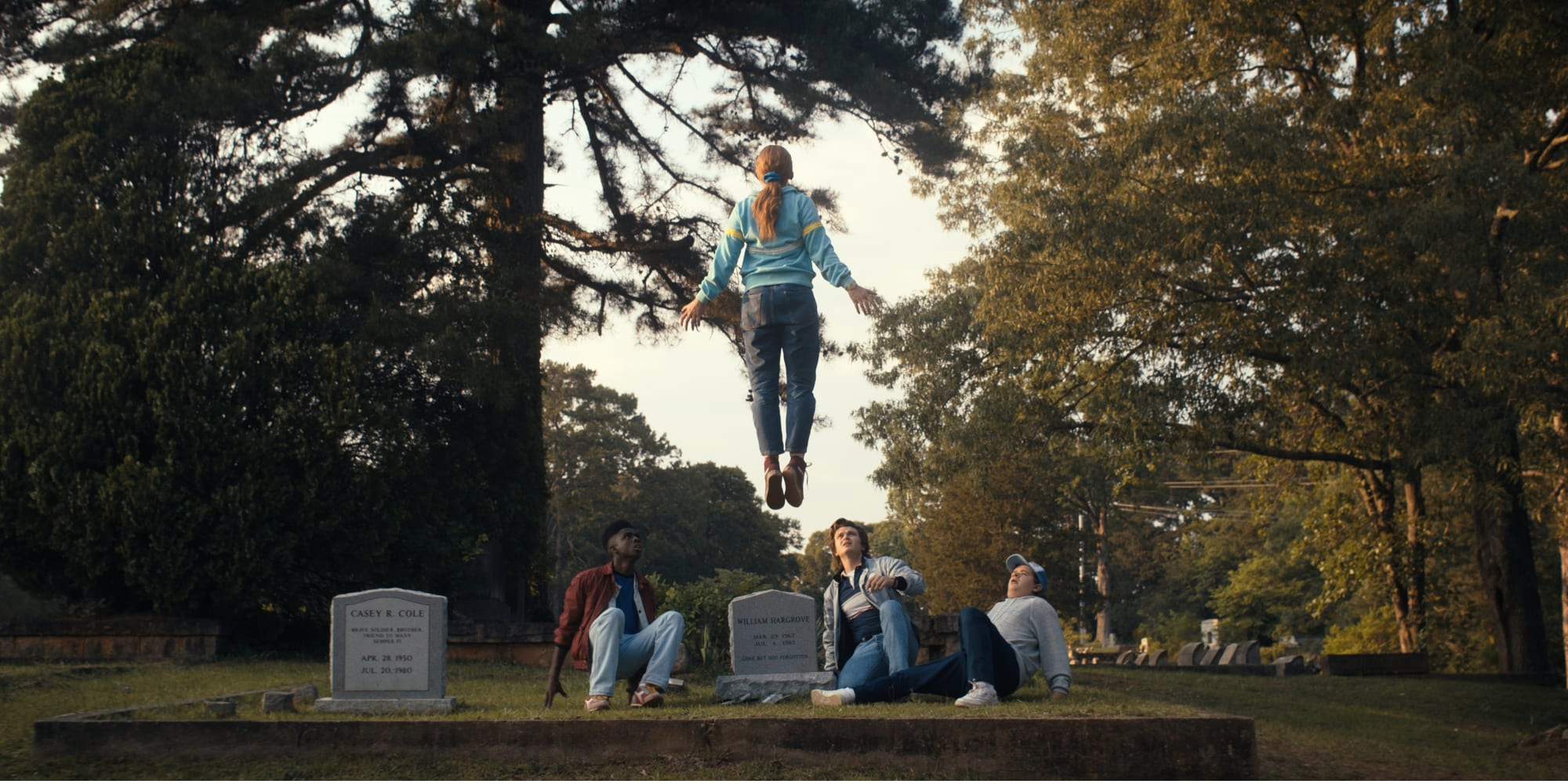 Sadie Sink, Caleb McLaughlin, Joe Keery and Gaten Matarazzo as Max, Lucas, Steve and Dustin in Stranger Things