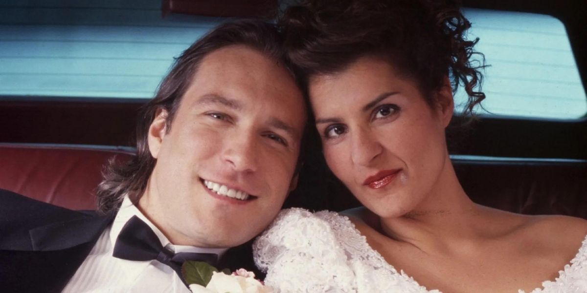 Ian and Tula smiled and posed for photos at My Big Fat Greek Wedding.