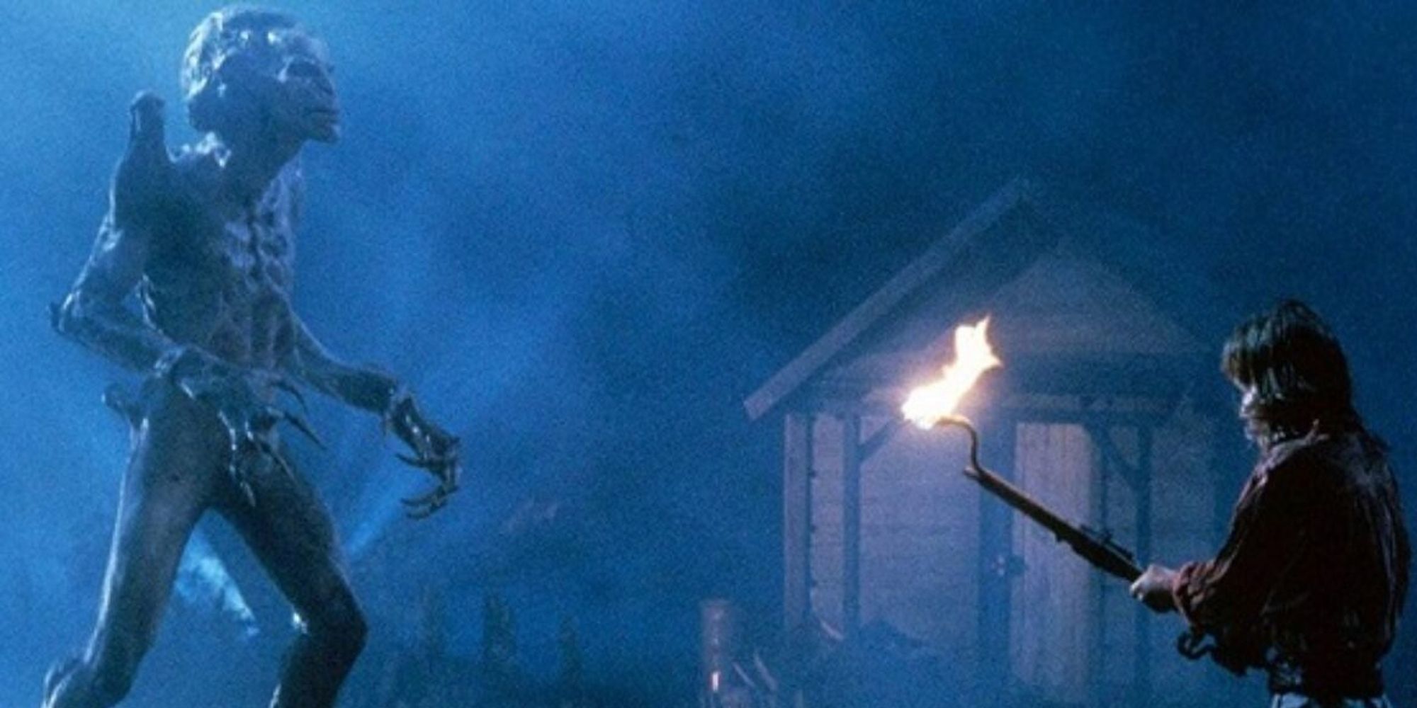 Tracey faces down the monster in Pumpkinhead (1988)