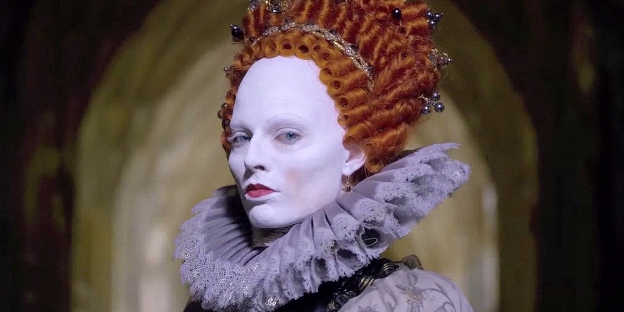Margot Robbie as Queen Elizabeth I in Mary Queen of Scots