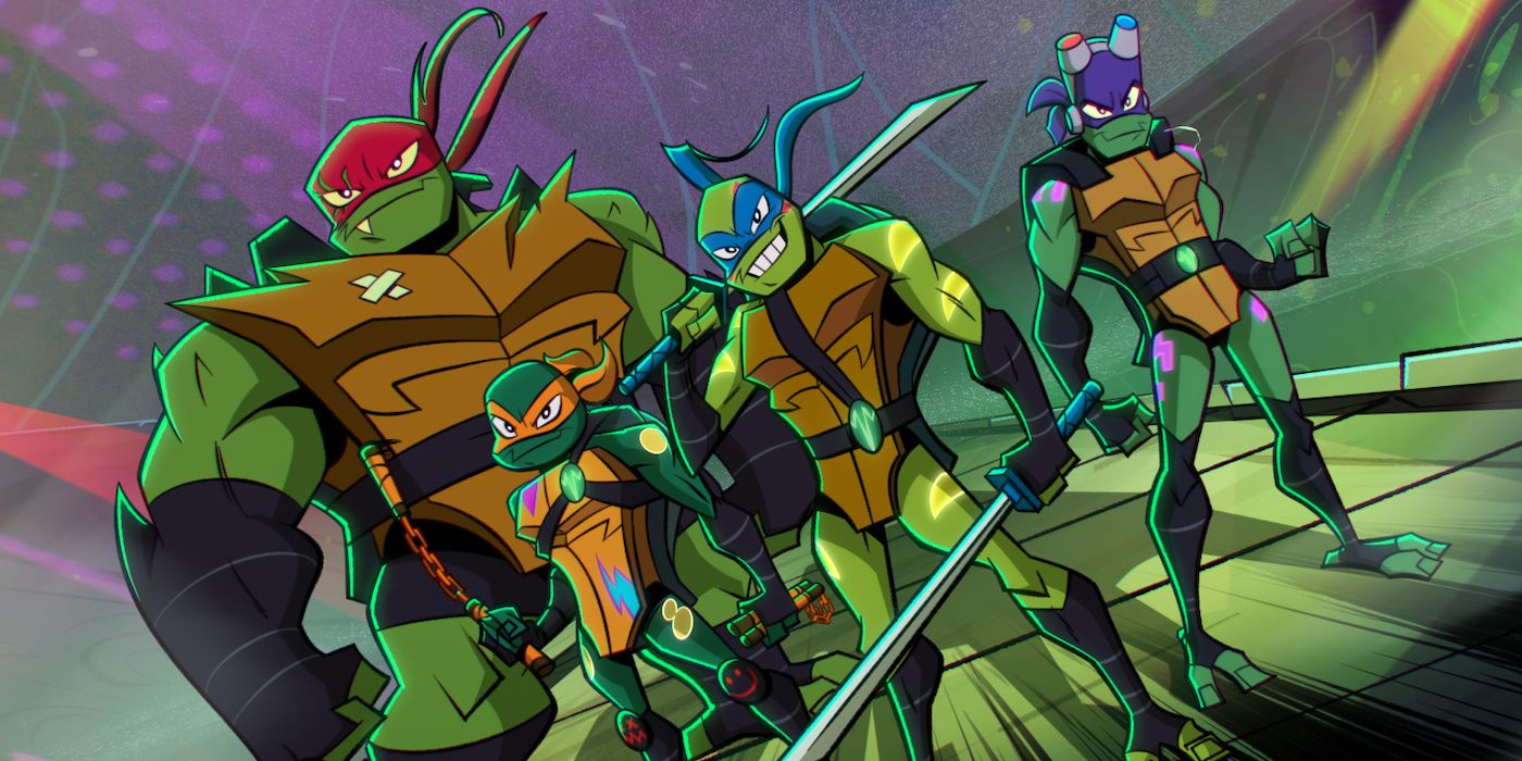 Donatello, Leonardo, Michelangelo, and Raphael in Rise of the Teenage Mutant Ninja Turtles