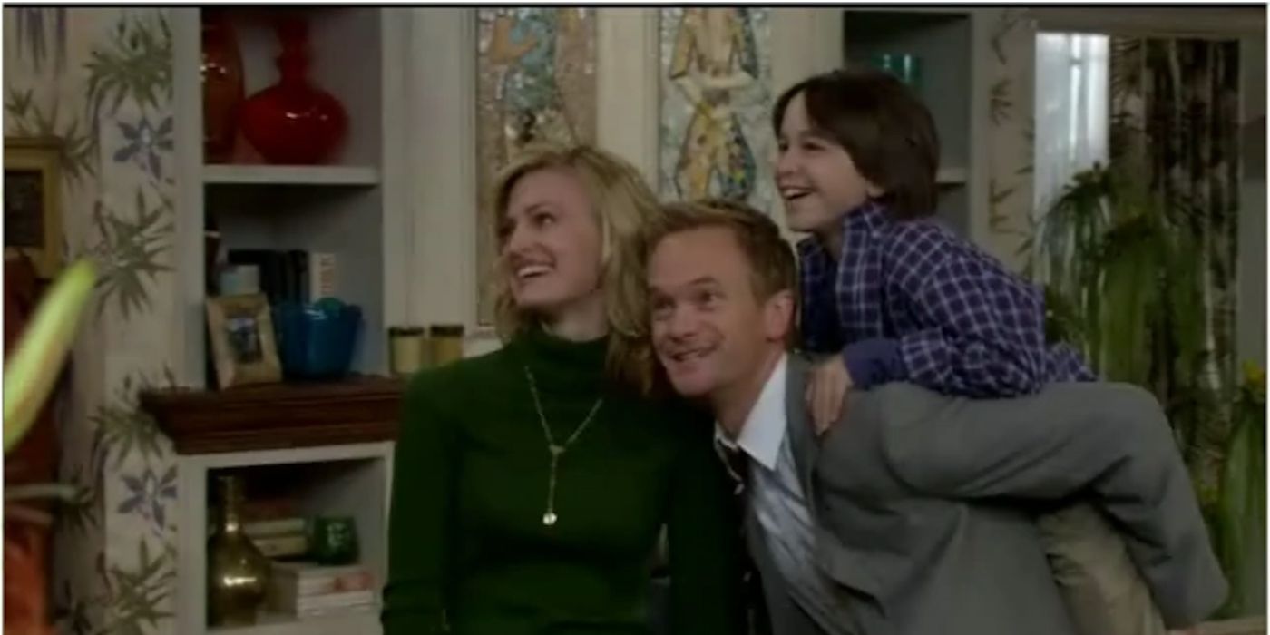 Barney and his fake wife and son