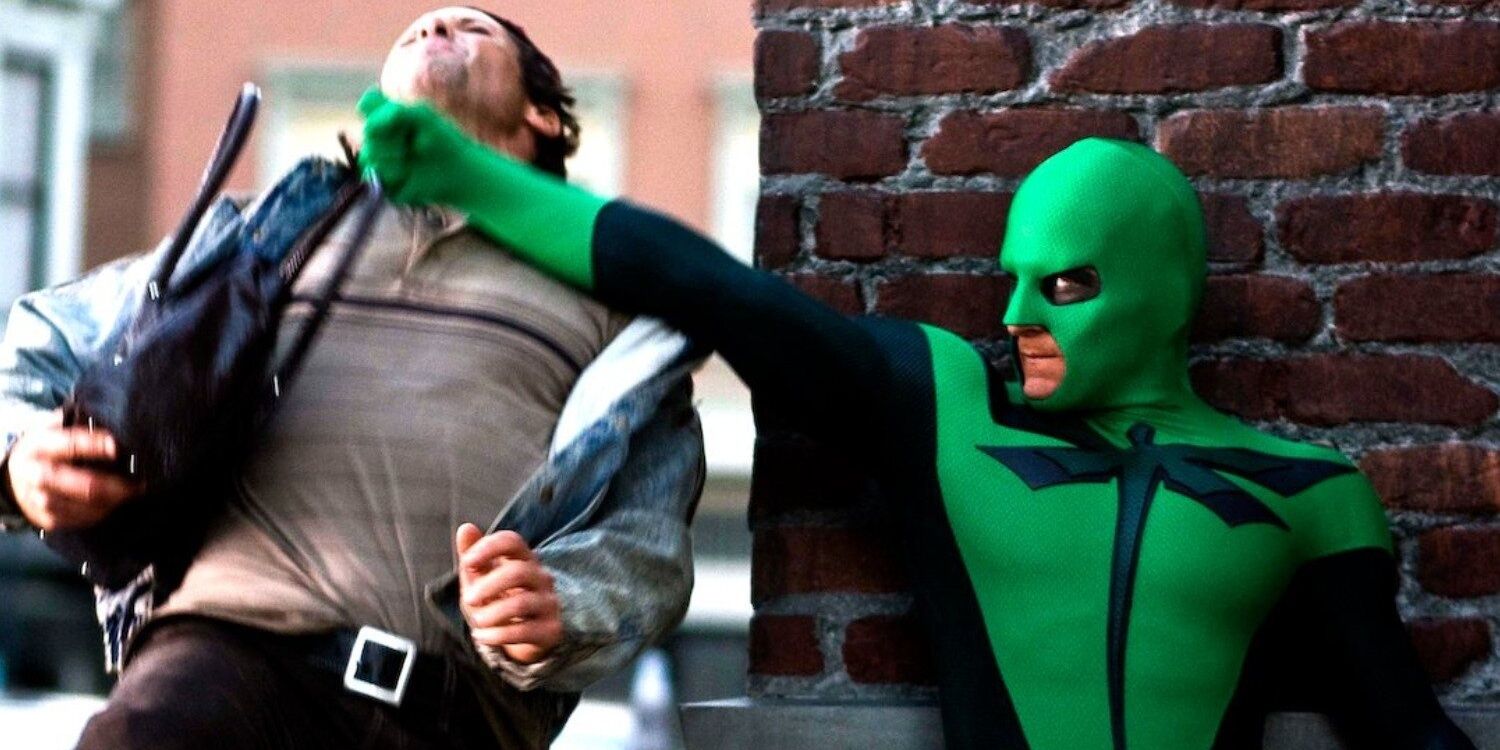 superhero movie, Best and Worst Leslie Nielsen spoofs, dragonfly punching criminal