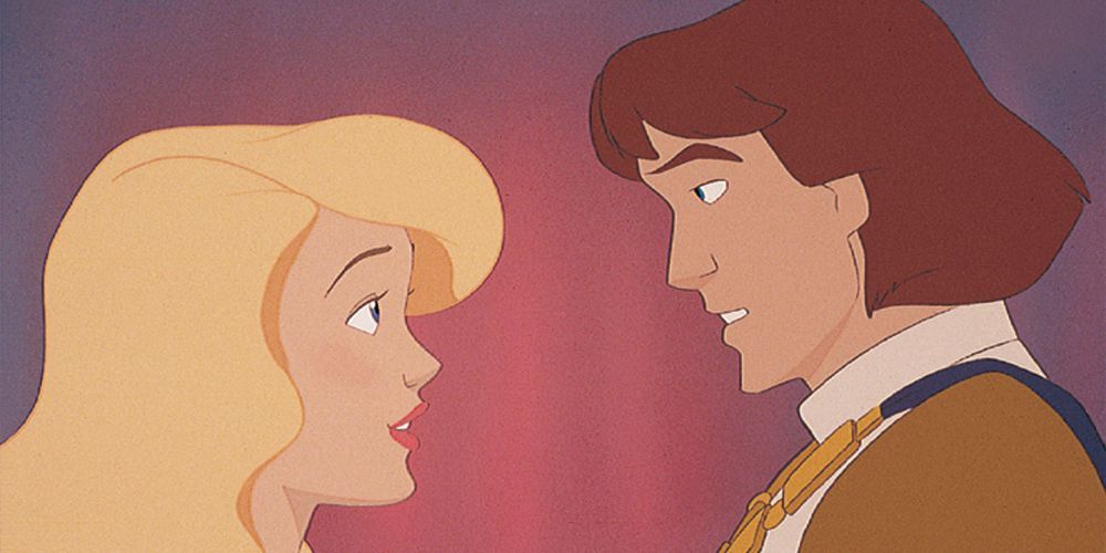 Odette and Derek realize they are in love in The Swan Princess