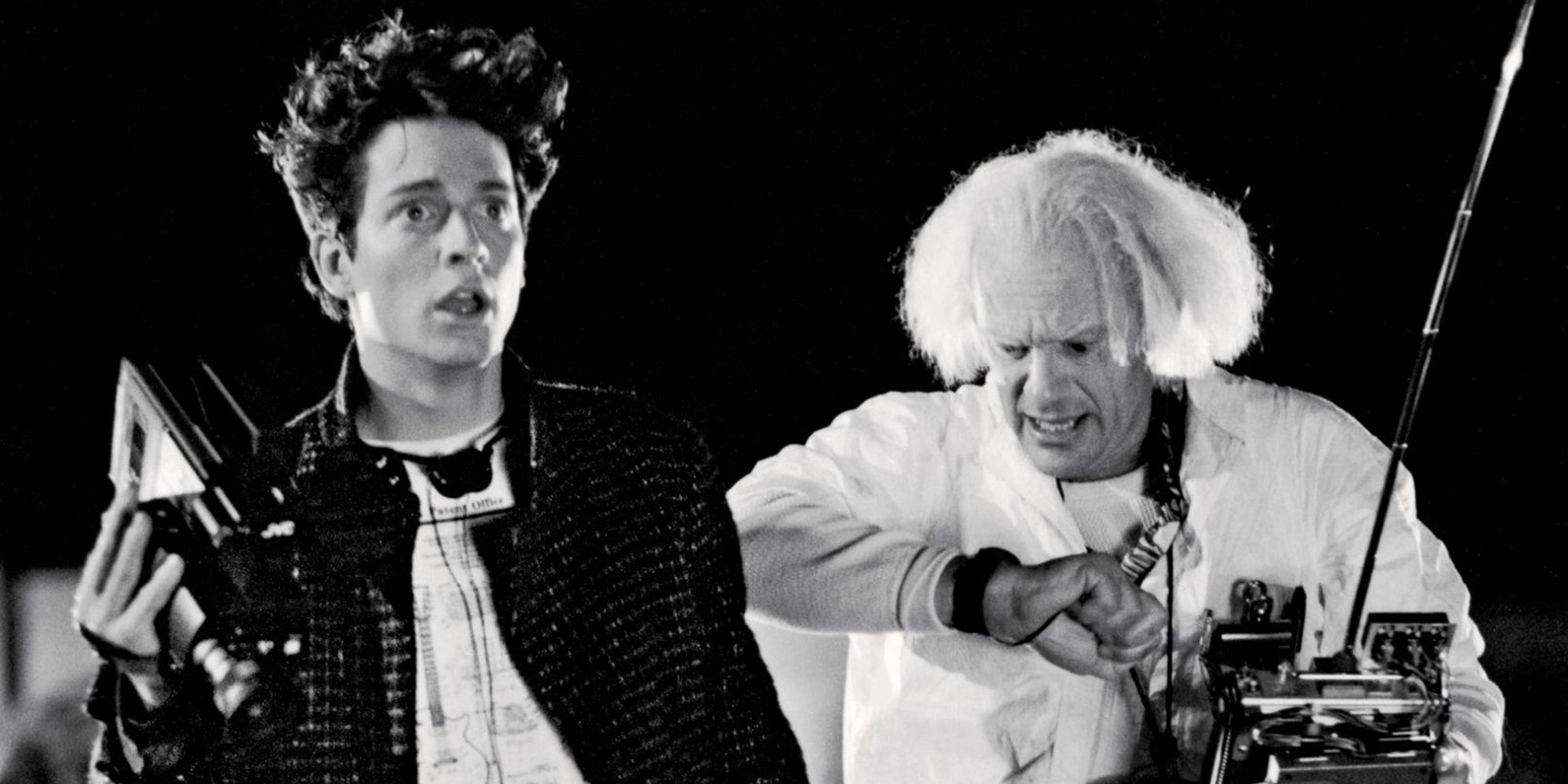 Eric Stoltz and Christopher Lloyd in Back to the Future