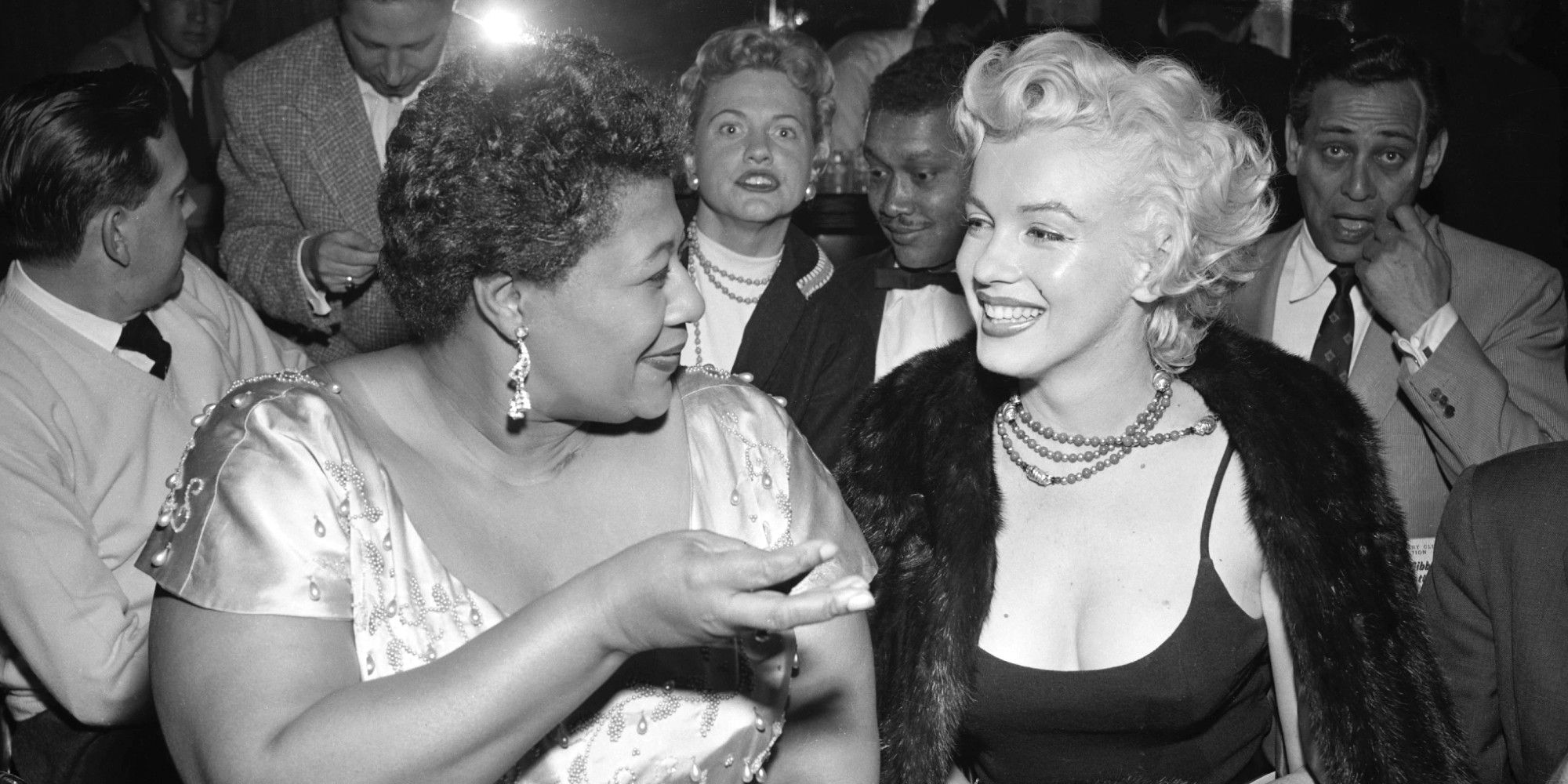 Ella Fitzgerald and Marilyn Monroe at the Mocambo Club