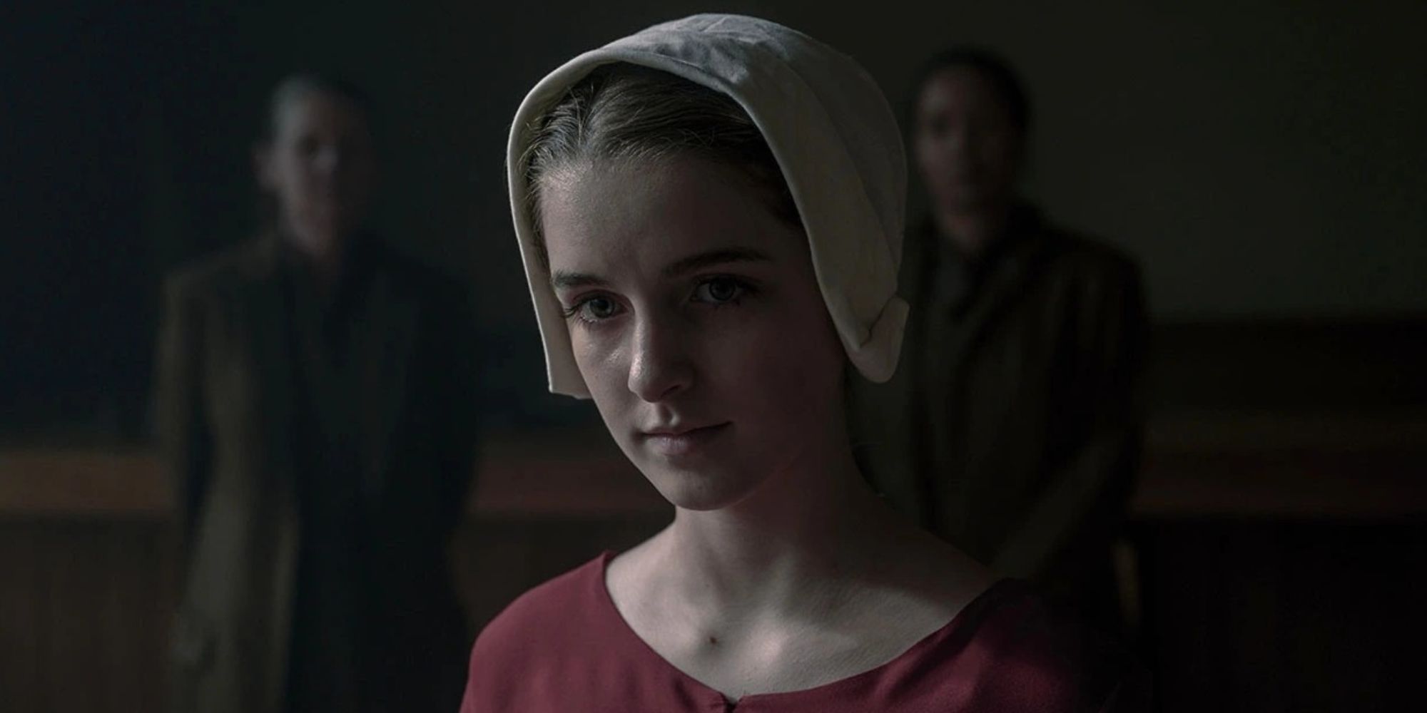 Esther in a handmaid costume