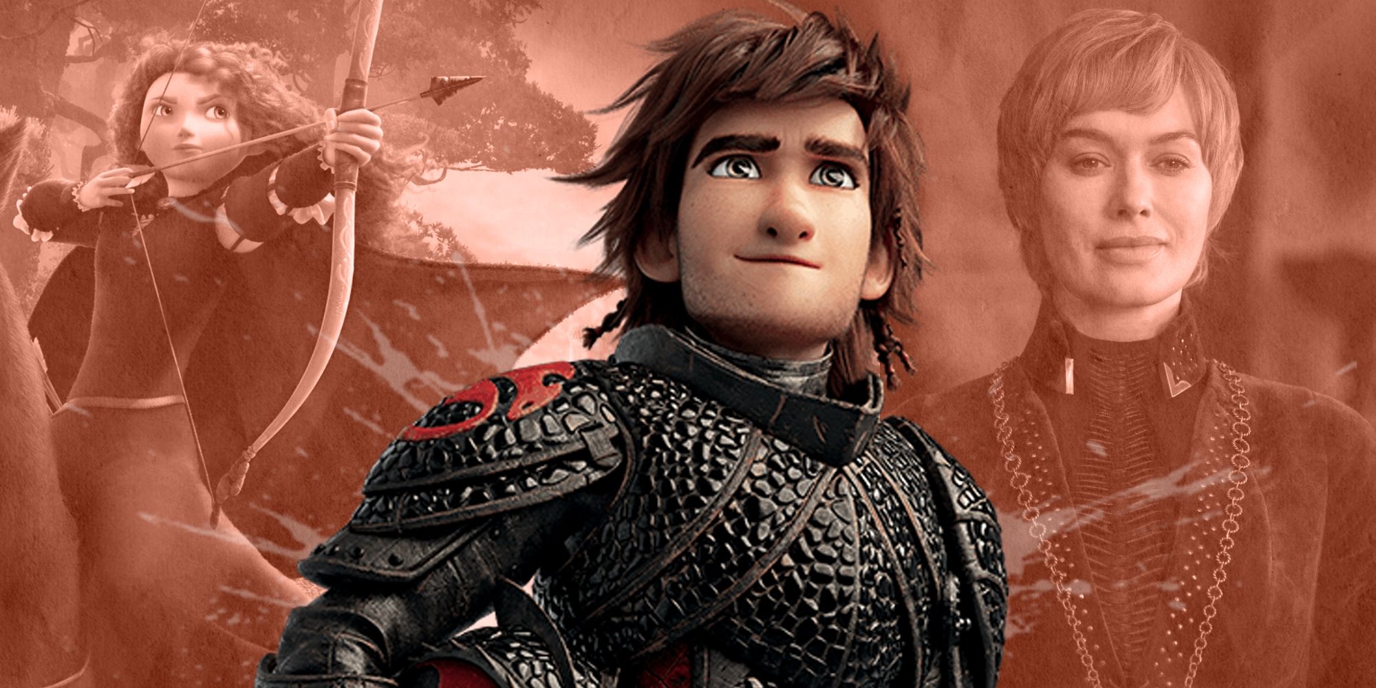 'How to Train Your Dragon's Hiccup pictured with 'Brave's Merida and Cersei Lannister from 'Game of Thrones' 
