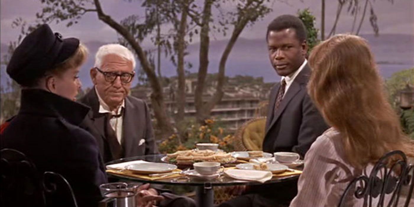 Katharine Hepburn, Spencer Tracy, Sidney Poitier, and Katharine Houghton in Guess Who's Coming to Dinner