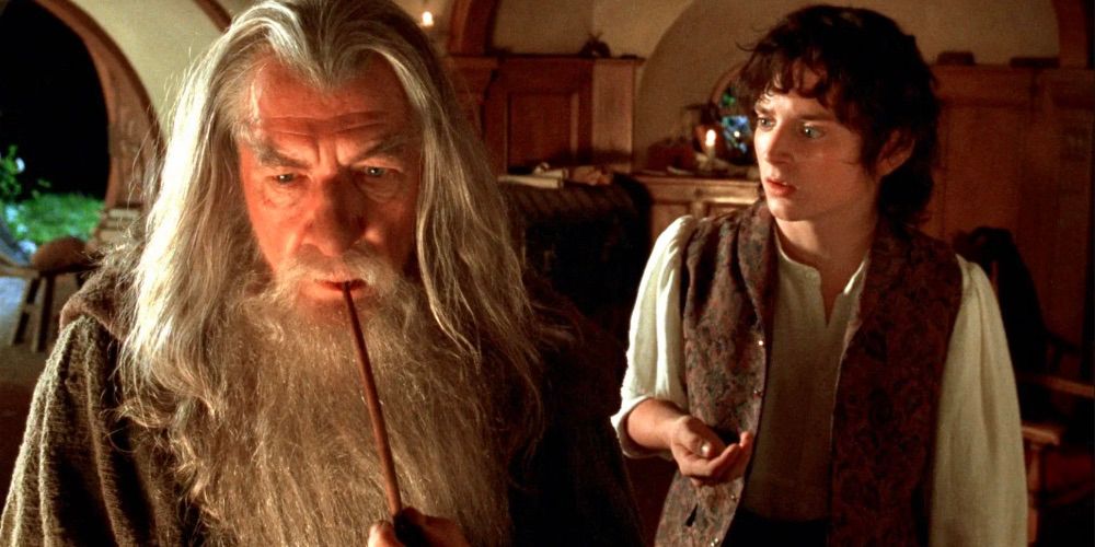 Gandalf (Ian McKellen) and Frodo (Elijah Wood) in The Fellowship of the Ring