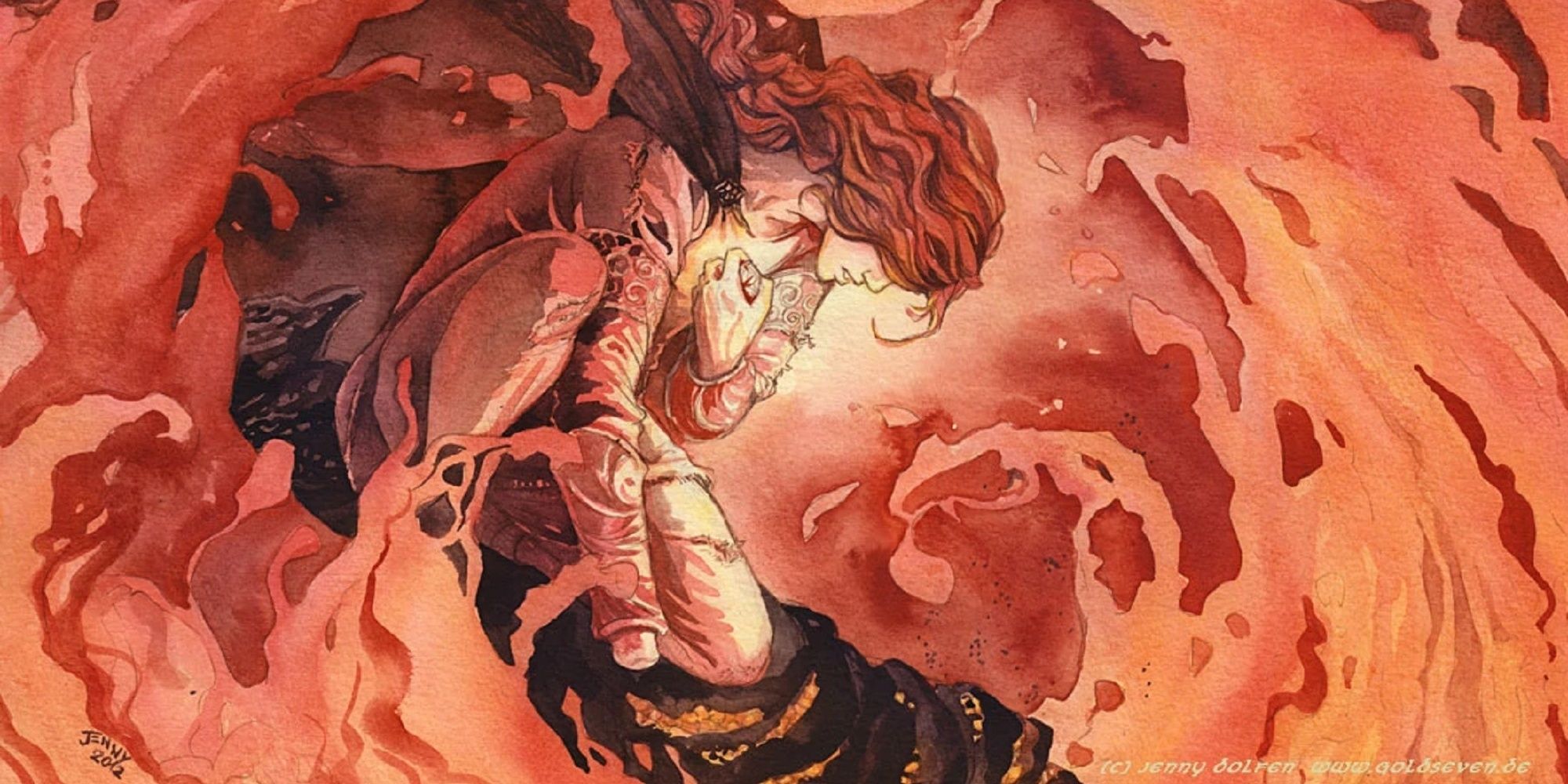 Illustration of Maedhros in battle.