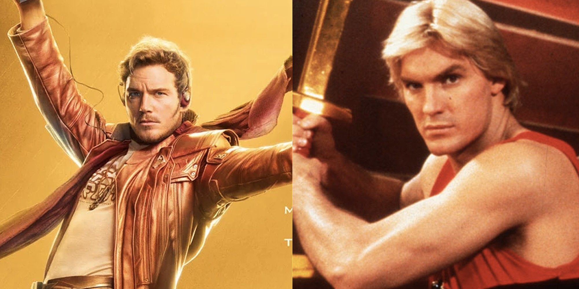 Left to right: Peter Quill from Guardians of the Galaxy and Flash Gordon from Flash Gordon