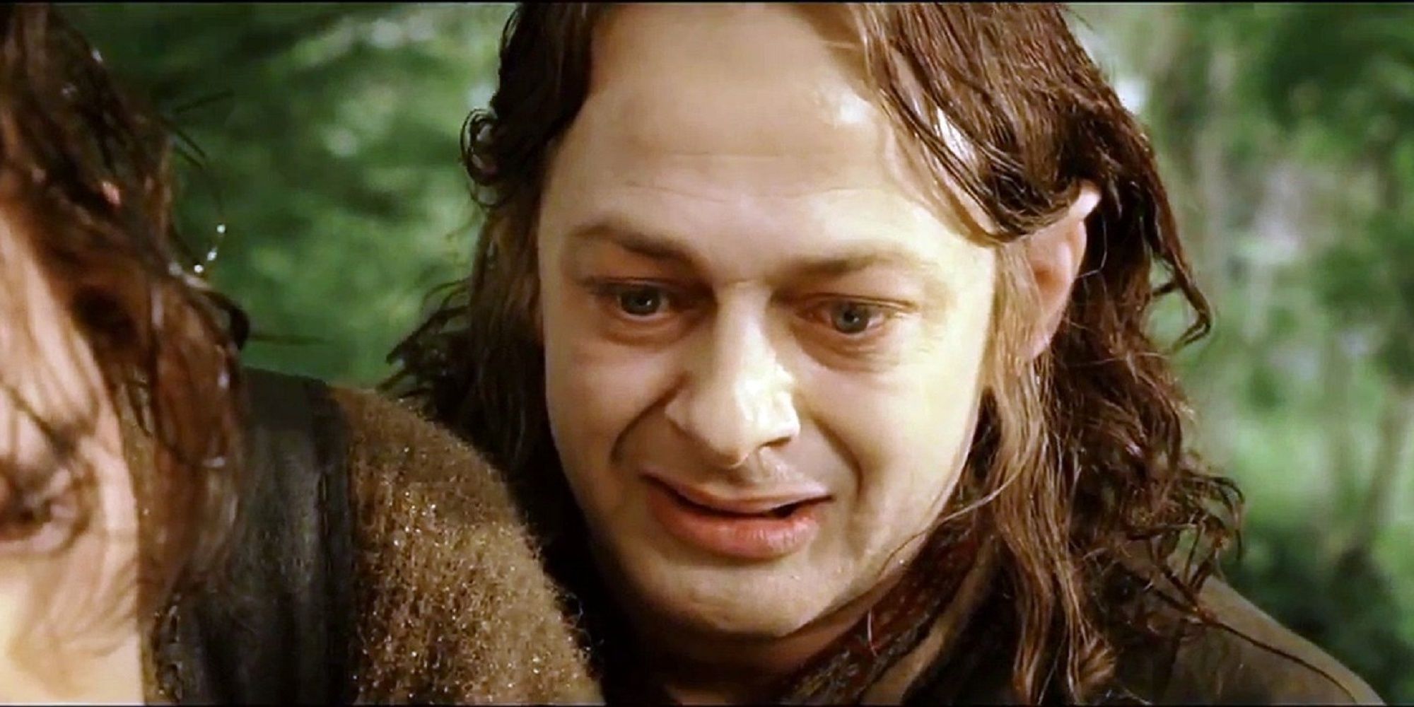 Smeagol looking deranged trying to get the Ring from Deagol.