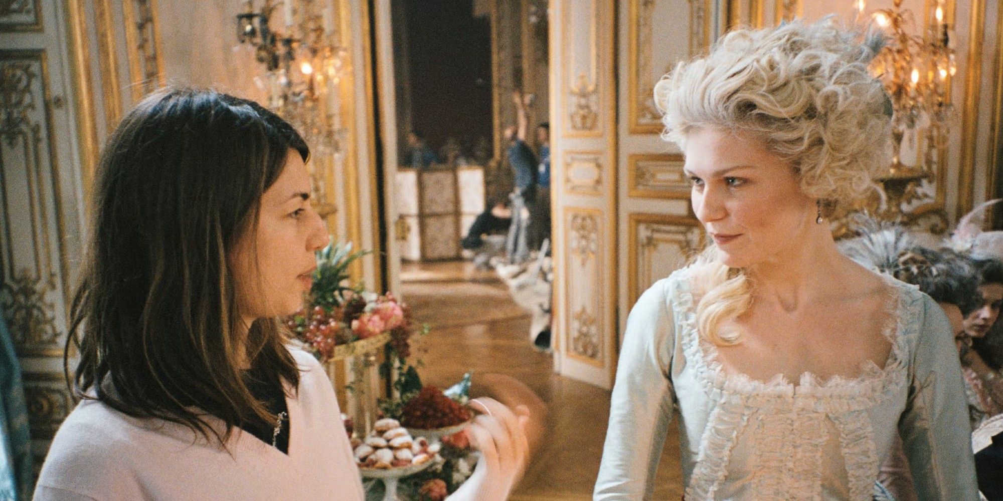 Sofia Coppola and Kirsten Dunst on set of Marie Antoinette