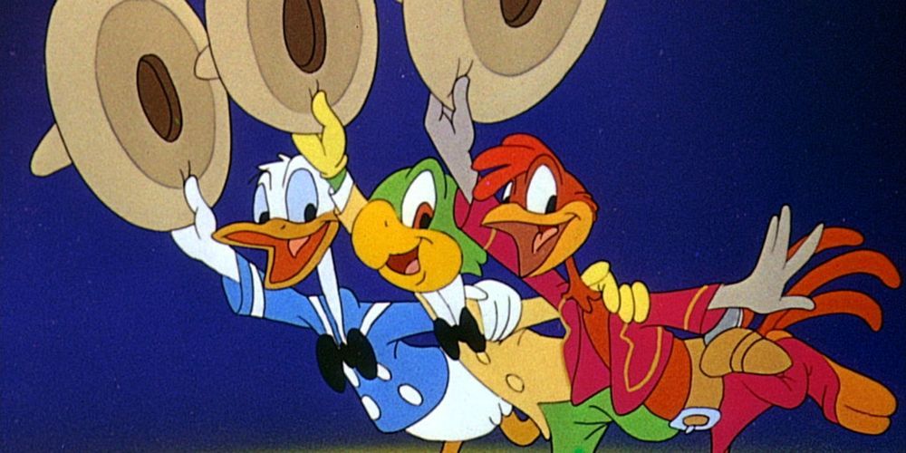 Donald Duck, Jose Carioca, dan Panchito Pistoles dalam The Three Caballeros