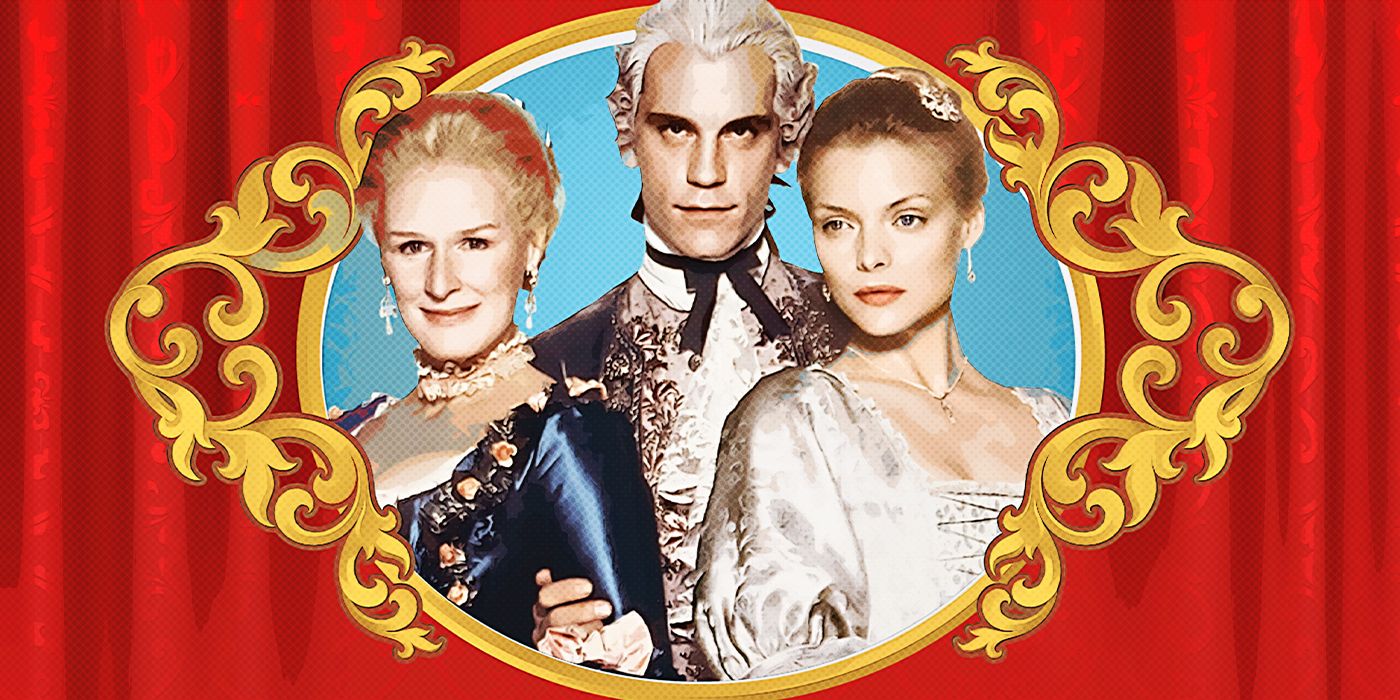 Blended image showing the main characters from Dangerous Liaisons surrounded by a fancy picture frame.