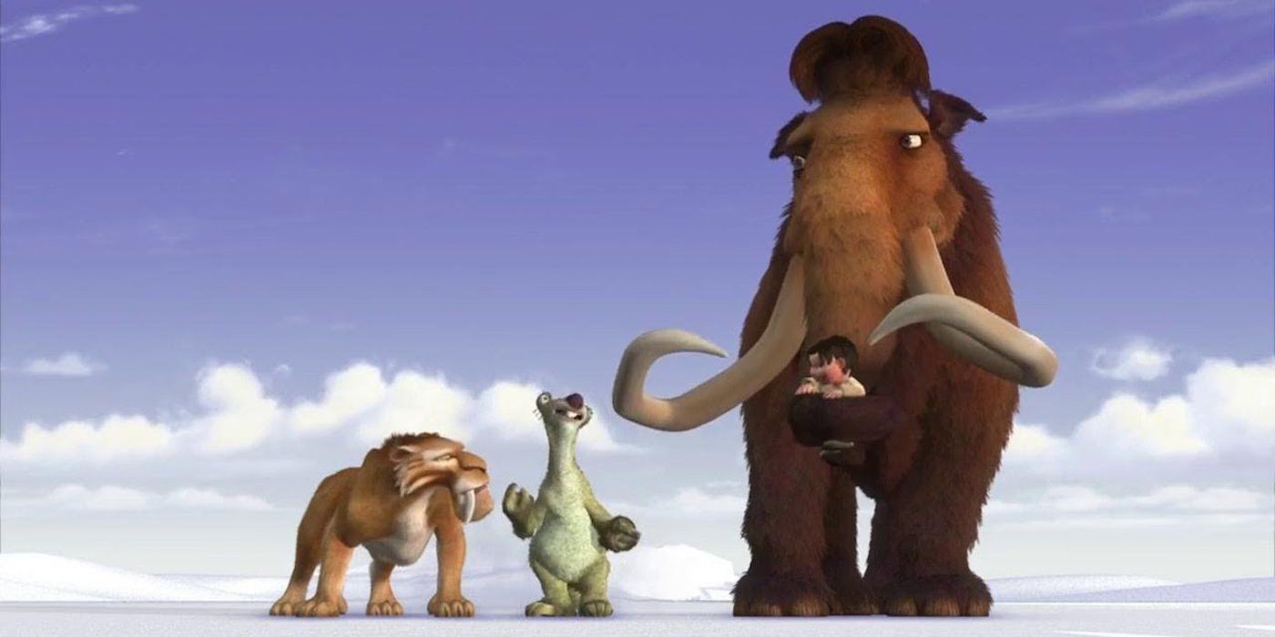 Ray Romano as Manfred, Denis Leary as Diego, and John Leguizamo as Sid in Ice Age