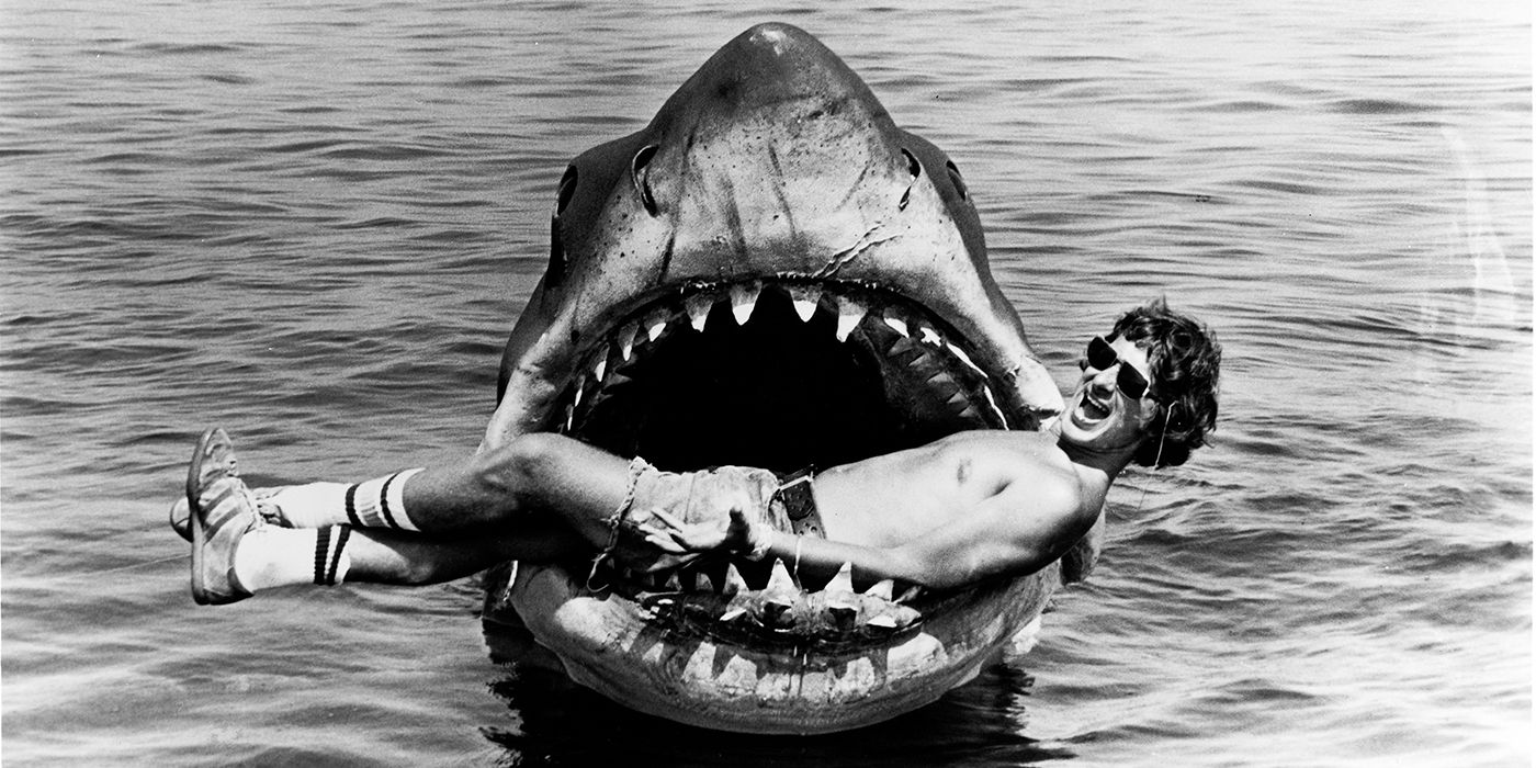 Steven Spielberg takes a rest in Bruce's toothy mouth in 'Jaws'