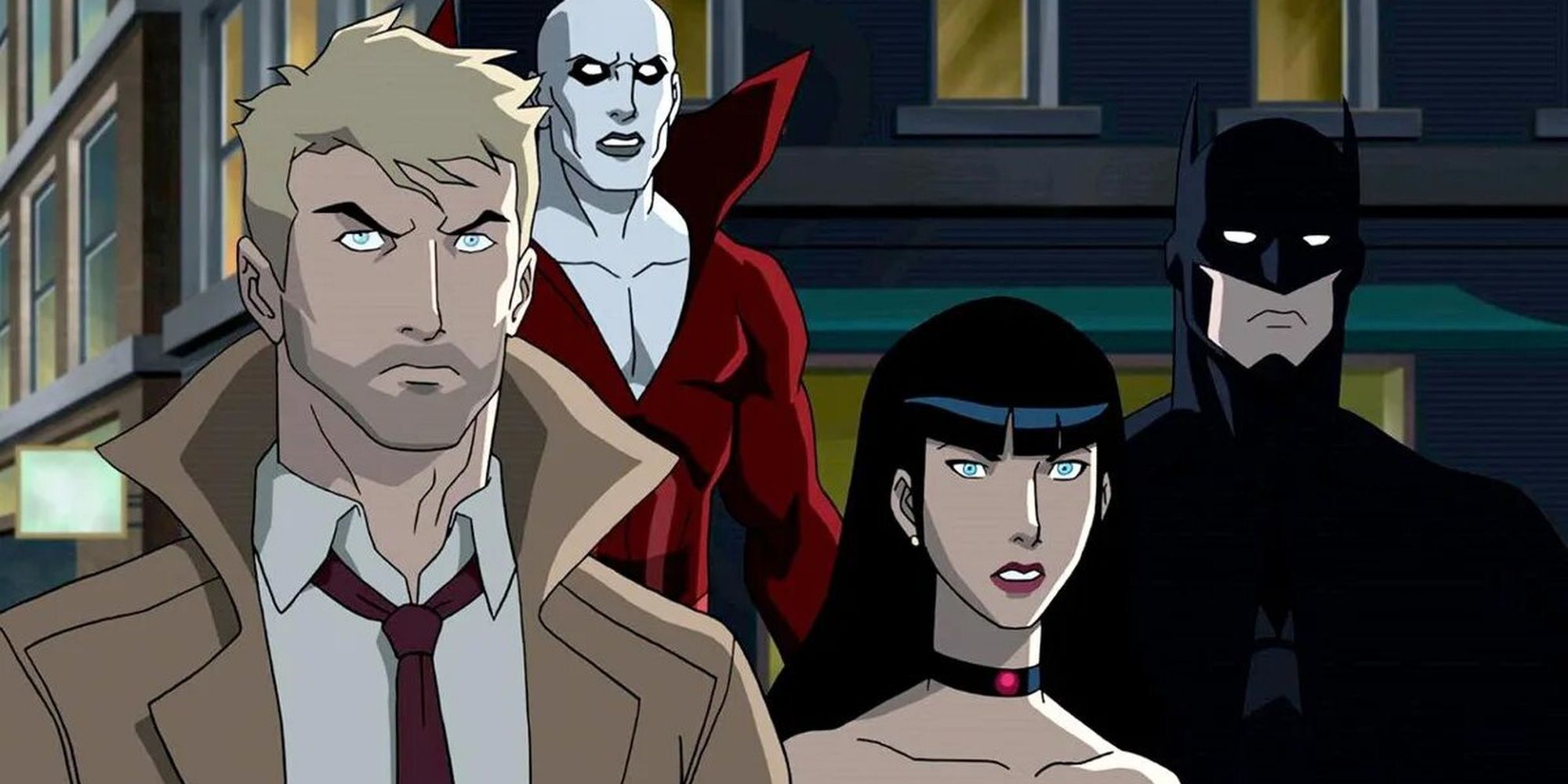 John Constantine, Deadman, Zatanna, and Batman in Justice League Dark