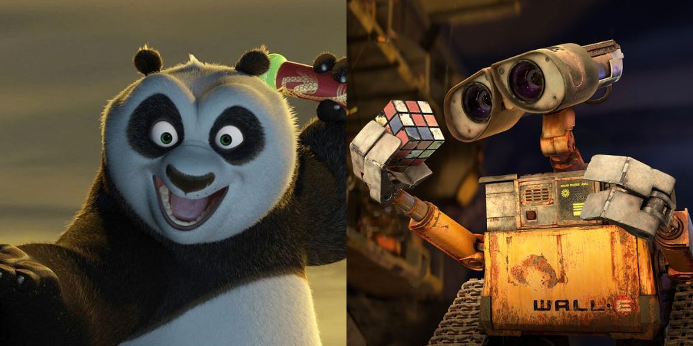 Po from Kung Fu Panda and WALL-E from WALL-E