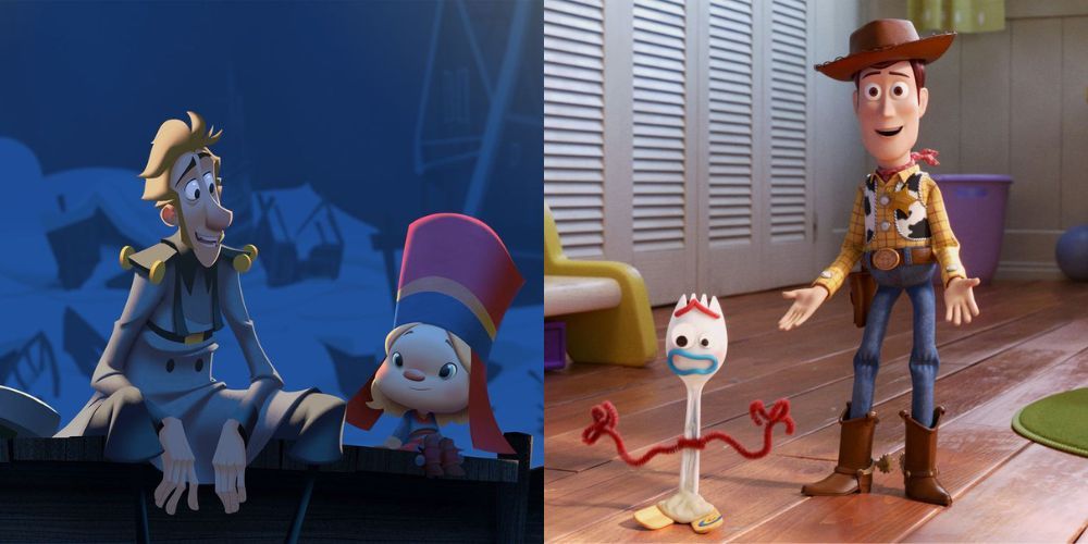 Jesper and Margu from Klaus, and Woody and Forky from Toy Story 4